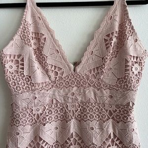 Cocktail Blush Embroidered Dress.